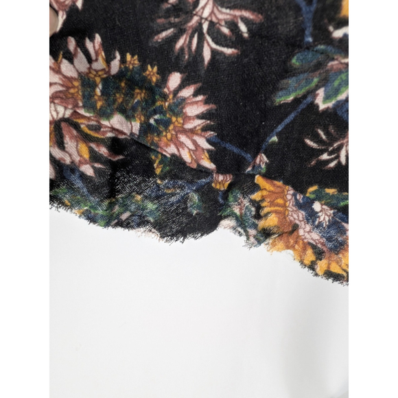 Natural Life Sienna Mini Dress Black Floral Size L XL Cottagecore Boho Peasant - Picture 7 of 12